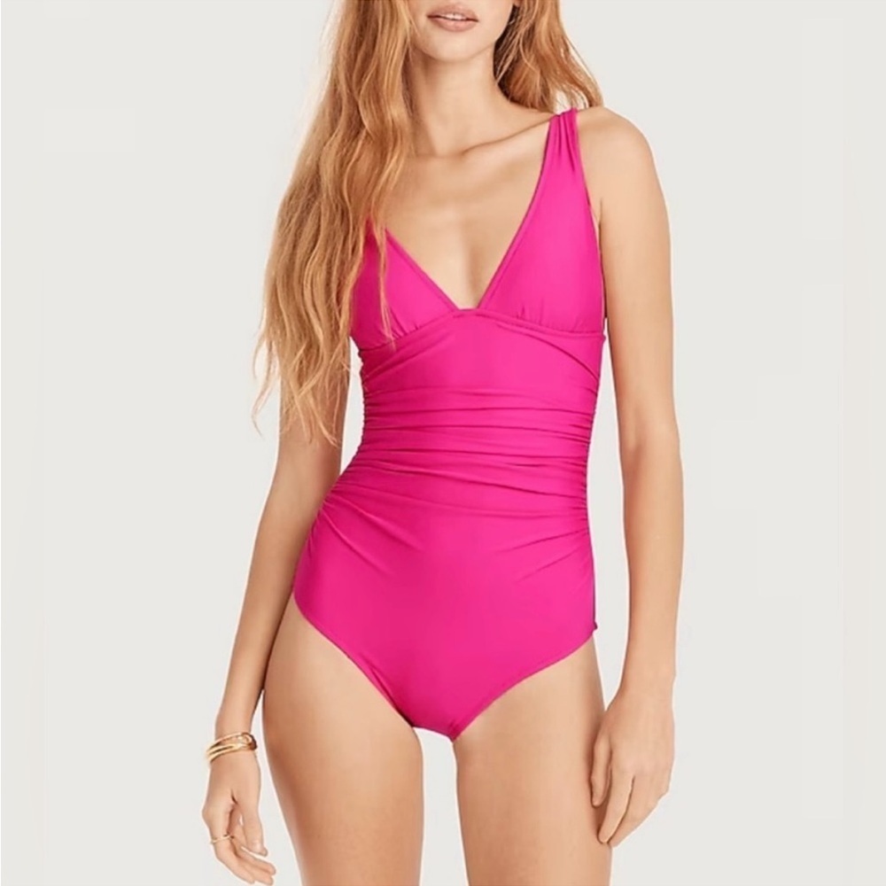 J. CREW Fuchsia Tummy Ruched One Piece Various Sizes NWT